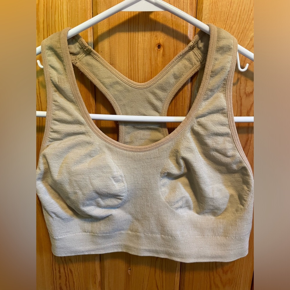 Ibex  merino wool sports bra Size medium , Beige